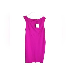 ✨️NWT✨️ Size 14 Vivid Pink ZAC Zac Posen Dress Bodycon Asymmetrical Neckline
